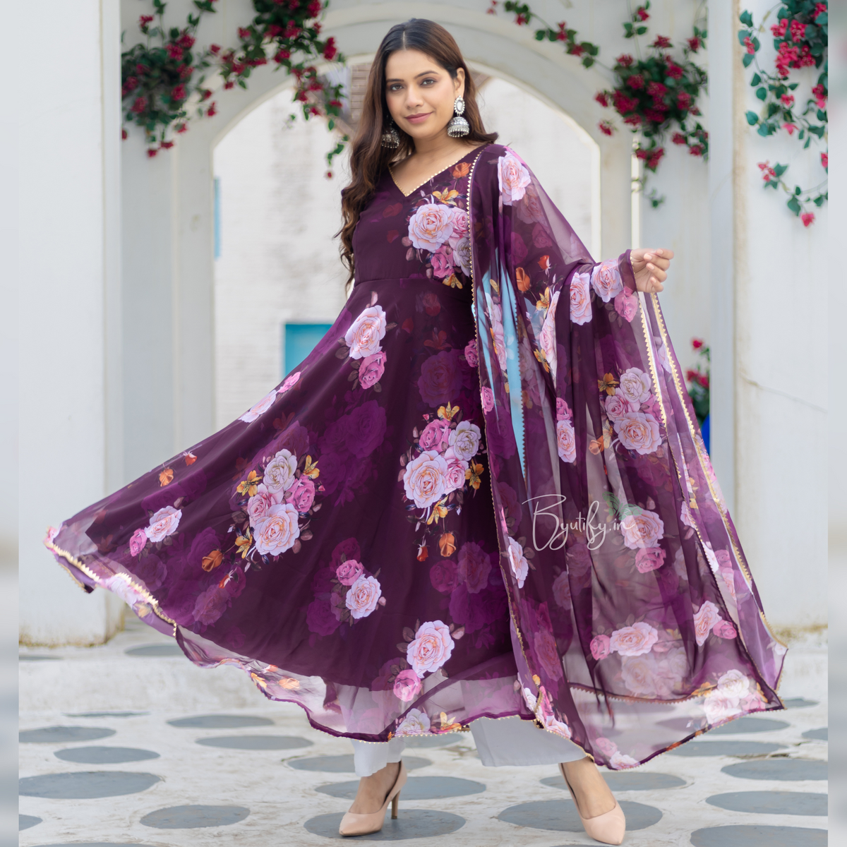Light Pink Designer Gota Patti Suit main image 1
