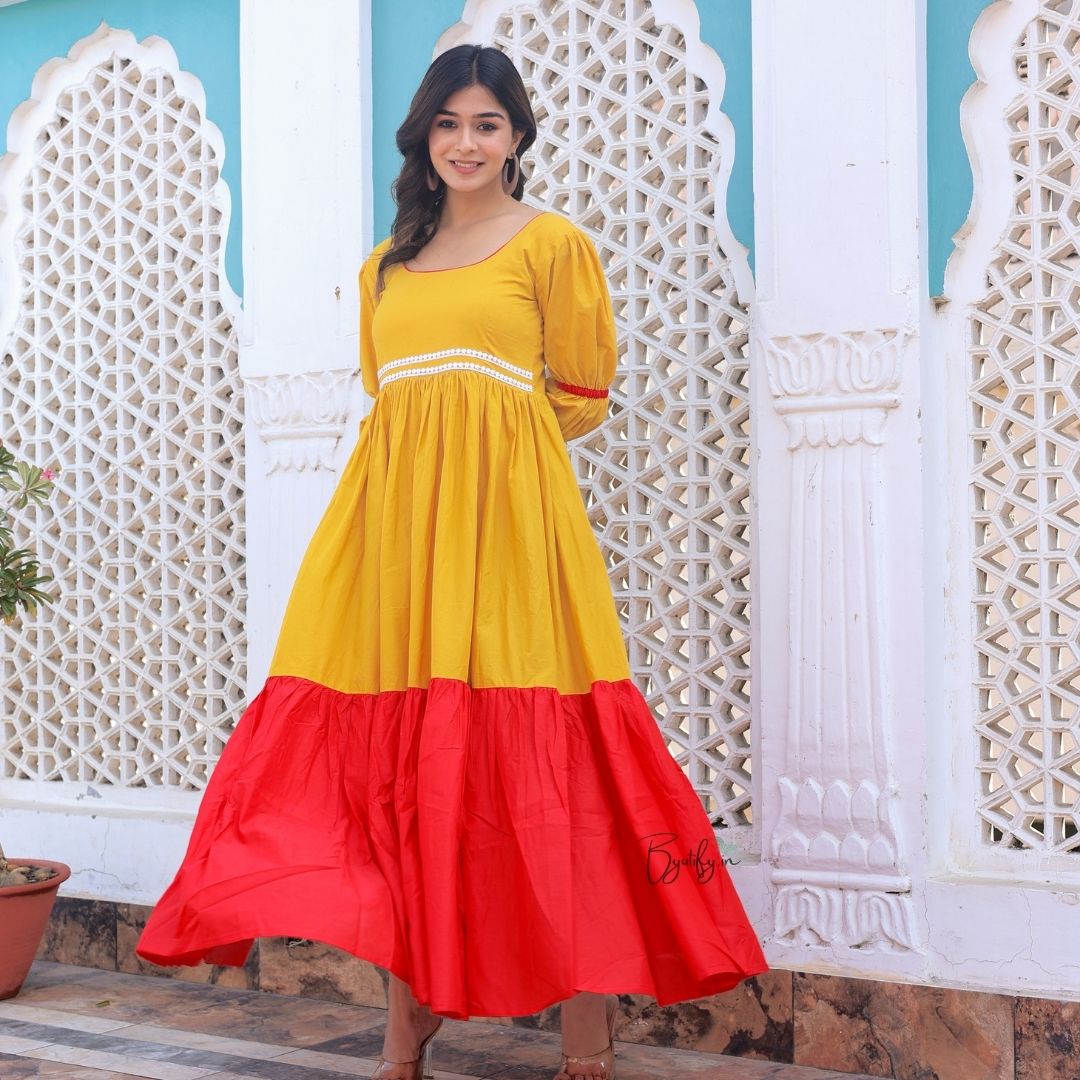 yellow red dress Mustard With Bright Cotton Maxi – ASOS DESIGN drop waist Size:Large (4-5T) Glow like the island baby princess