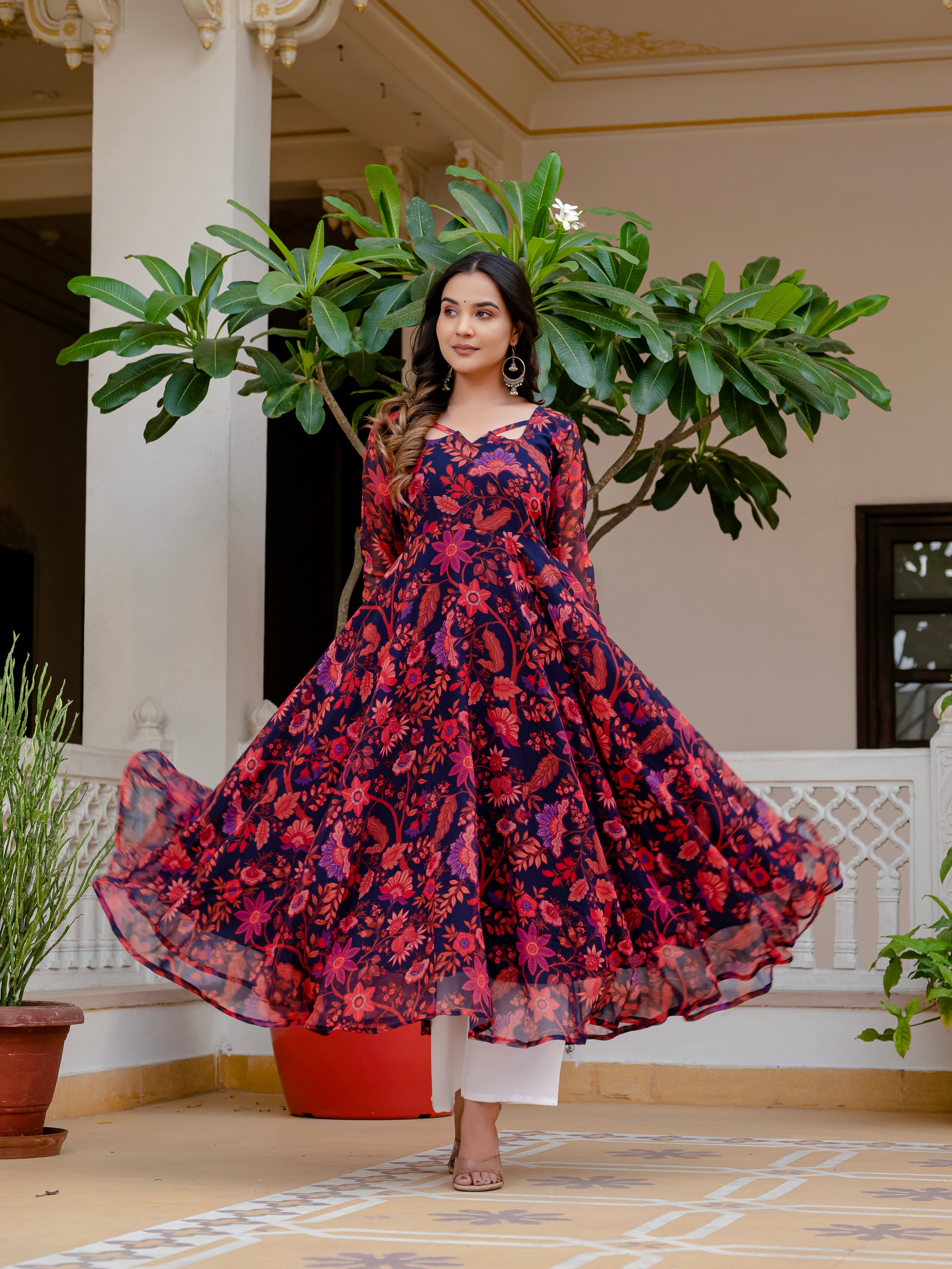 dress design with plazo Plazo Dress Neck And Sleeves Design Modern New Printed Suit Design Cotton Kurti Neck Kurta Designs