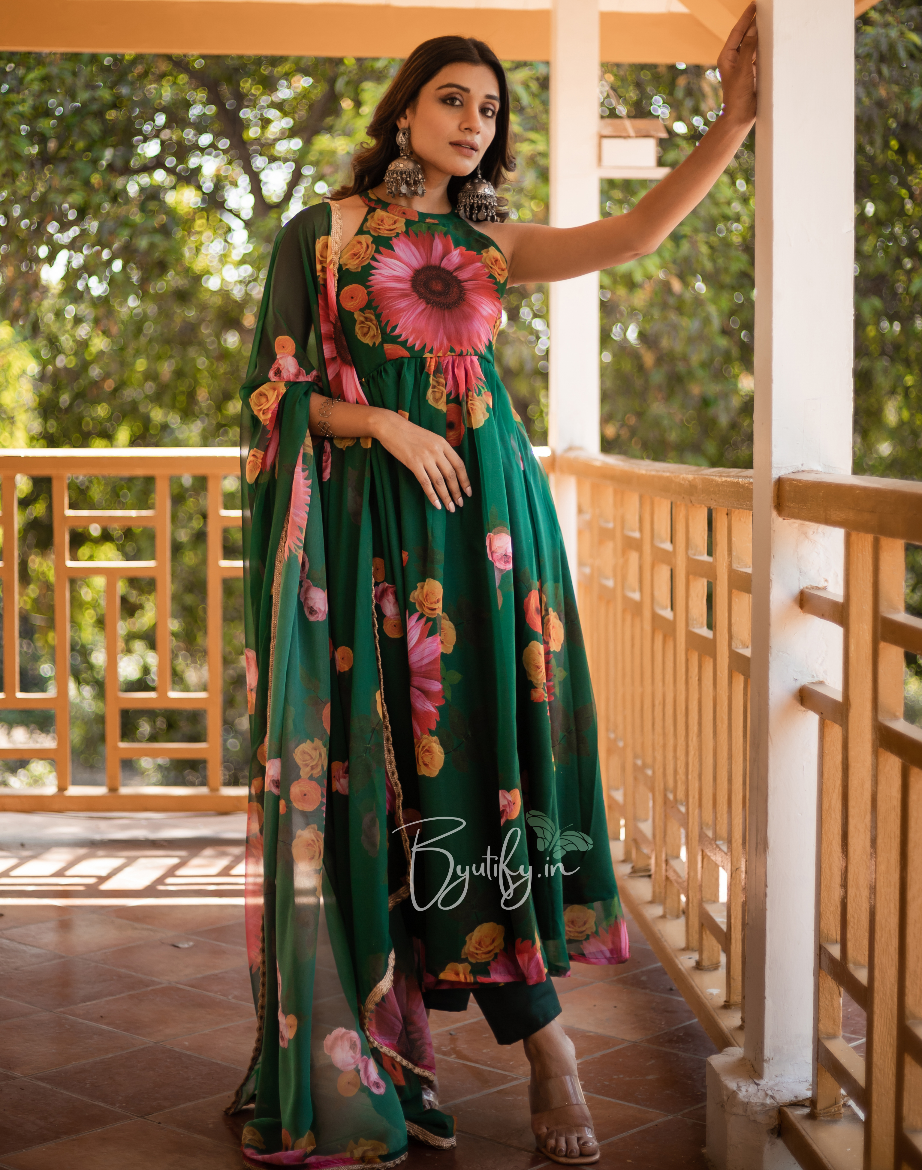 Georgette sales anarkali kurtas